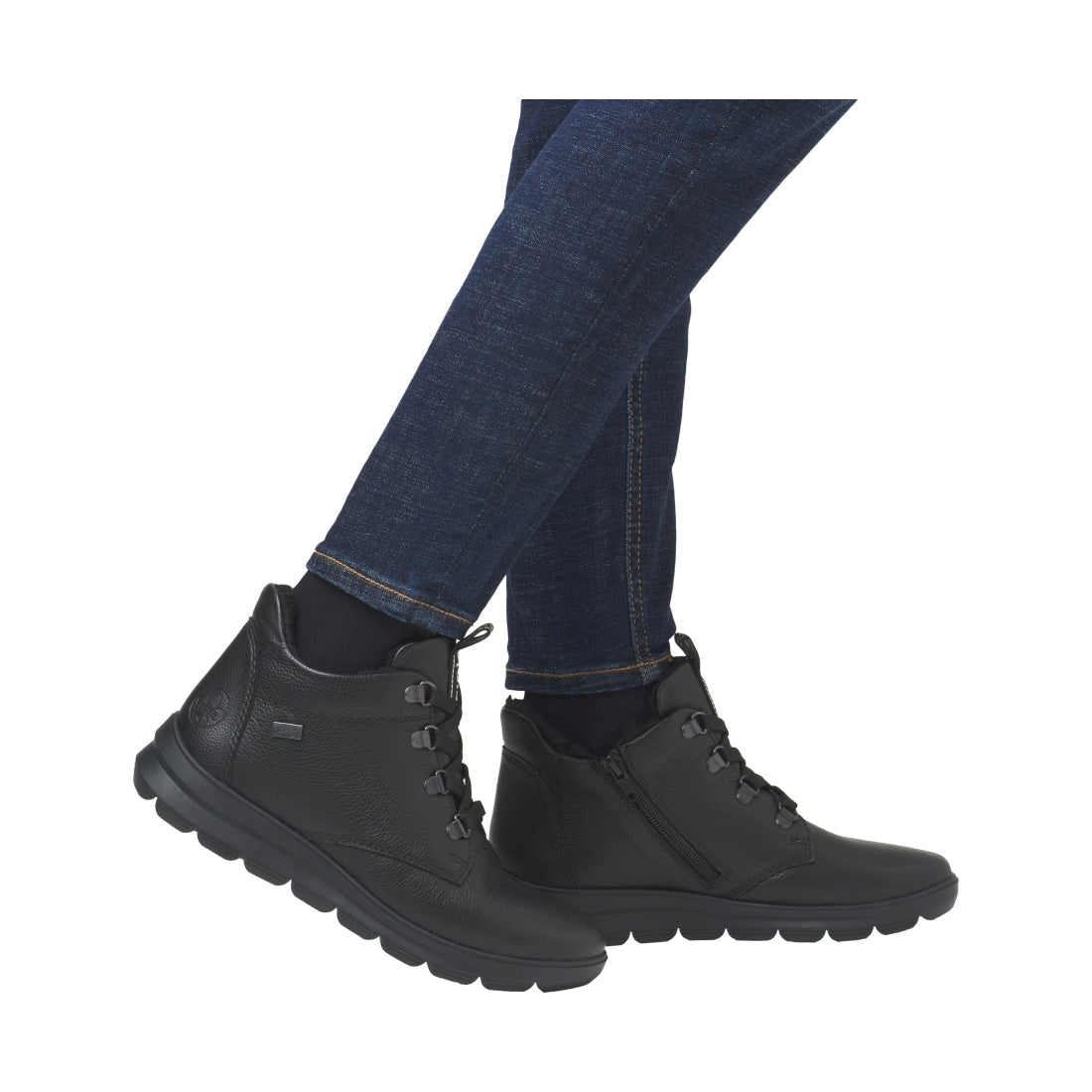 black casual closed ladies mid height boots