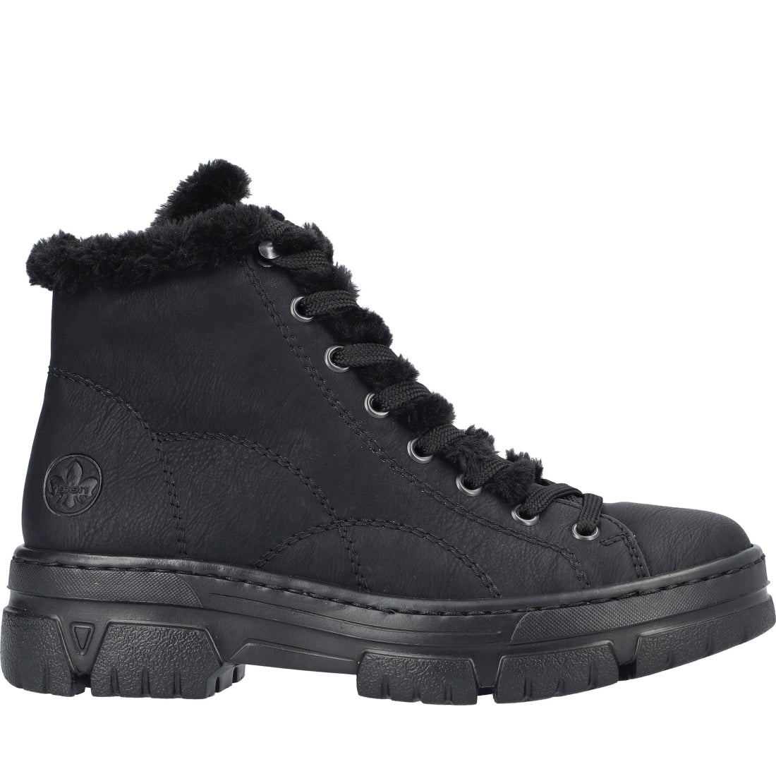 black casual closed ladies mid height boots