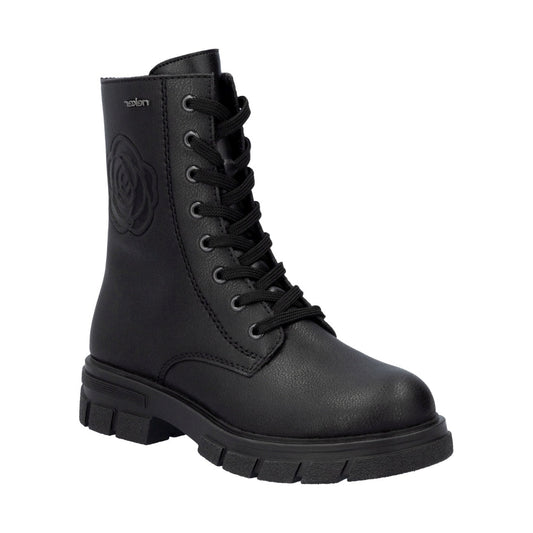 black casual closed ladies mid height boots