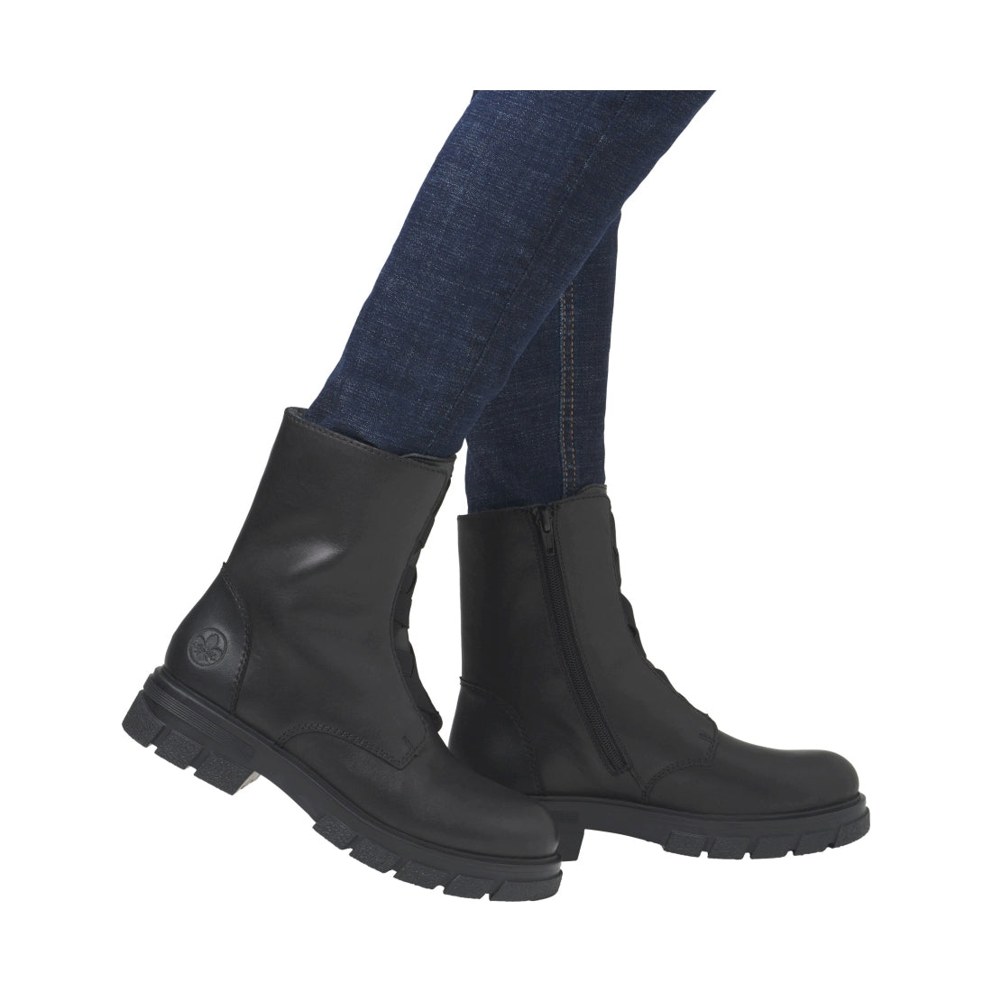 black casual closed ladies mid height boots