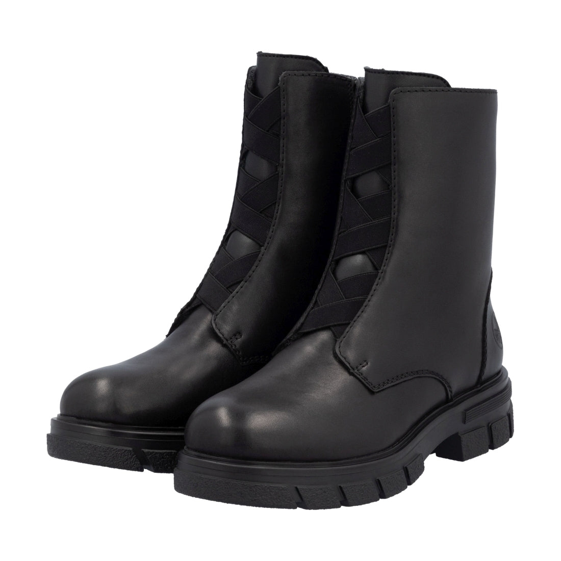 black casual closed ladies mid height boots