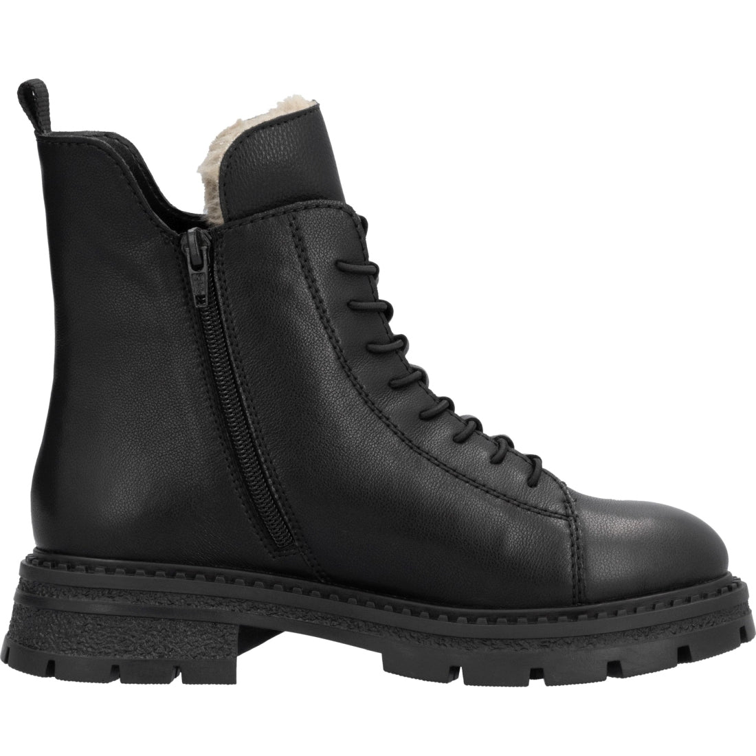 black casual closed ladies mid height boots