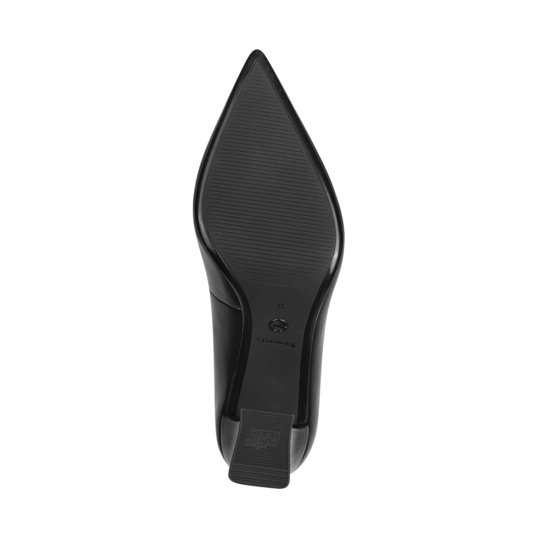 black leather elegant closed pumps