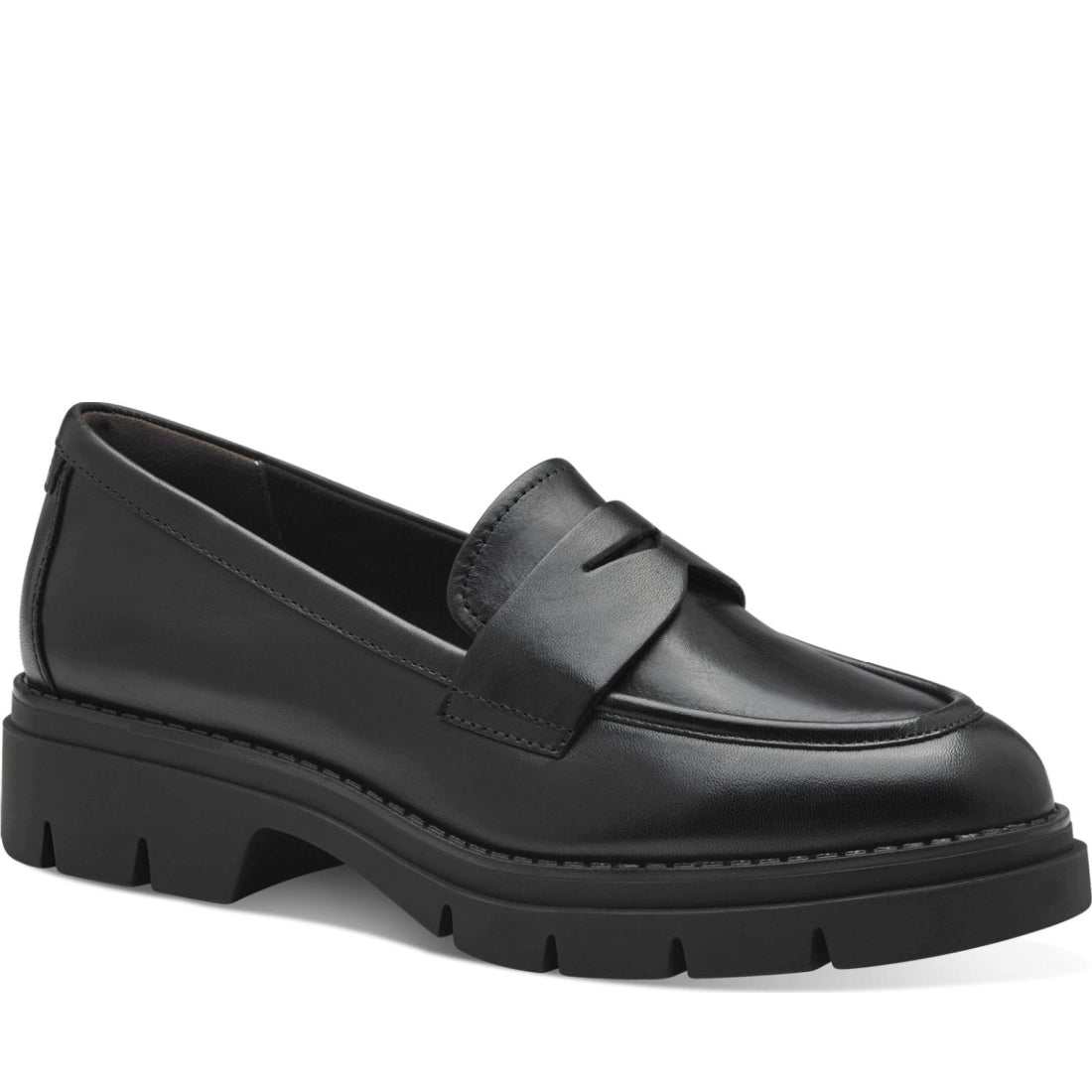 black leather classic closed loafers