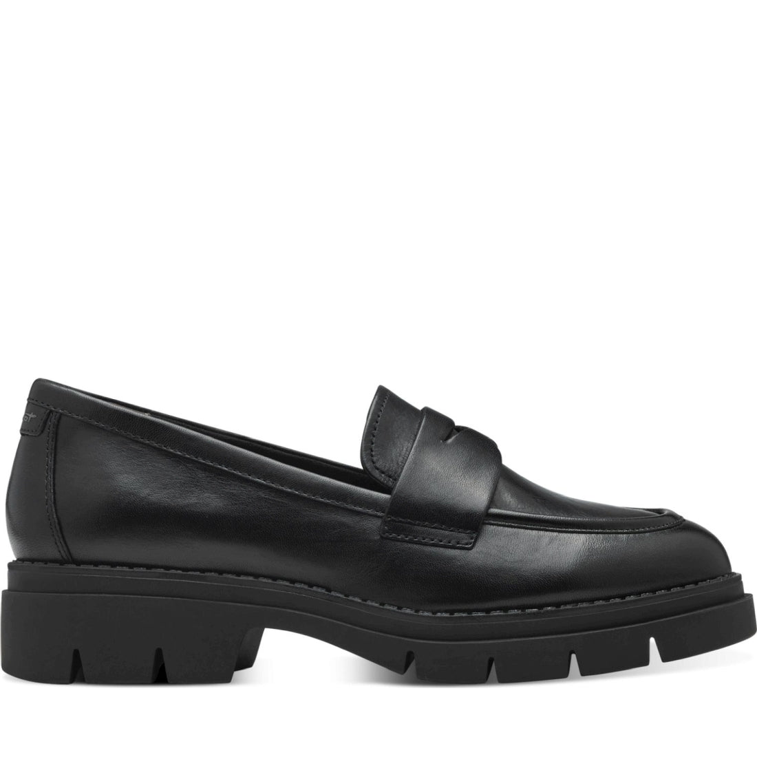 black leather classic closed loafers