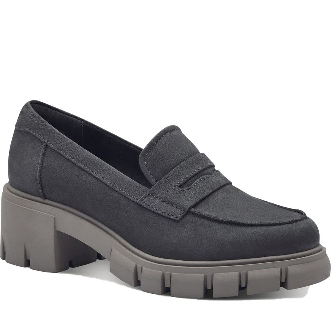 dark grey classic closed loafers