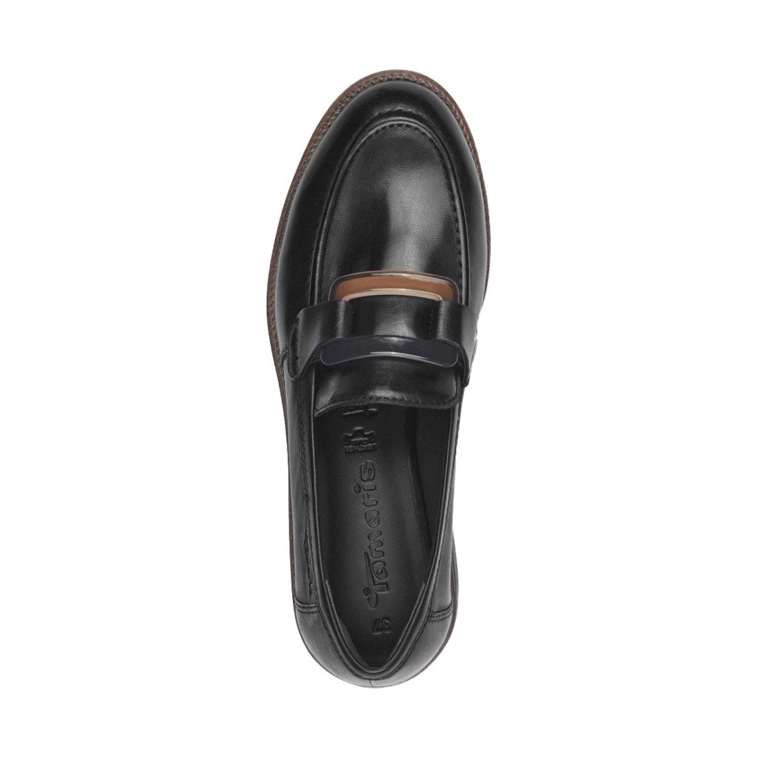 black leather casual closed loafers