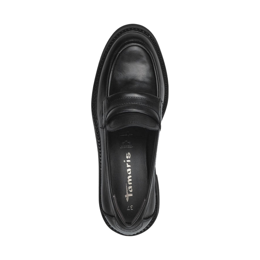 black leather classic closed loafers