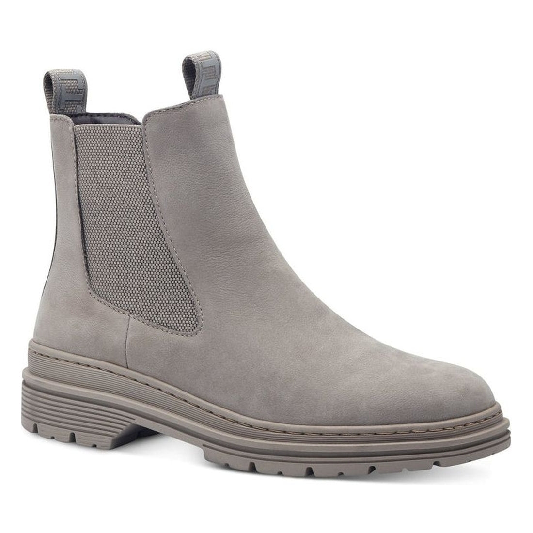 light grey casual closed chelsea booties