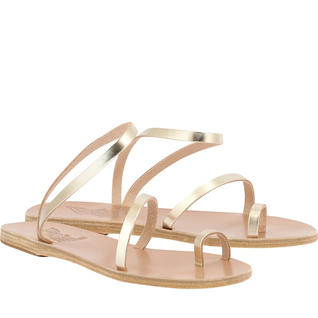 Ancient Greek Sandals womens platinum apli eleftheria sandals | Vilbury London