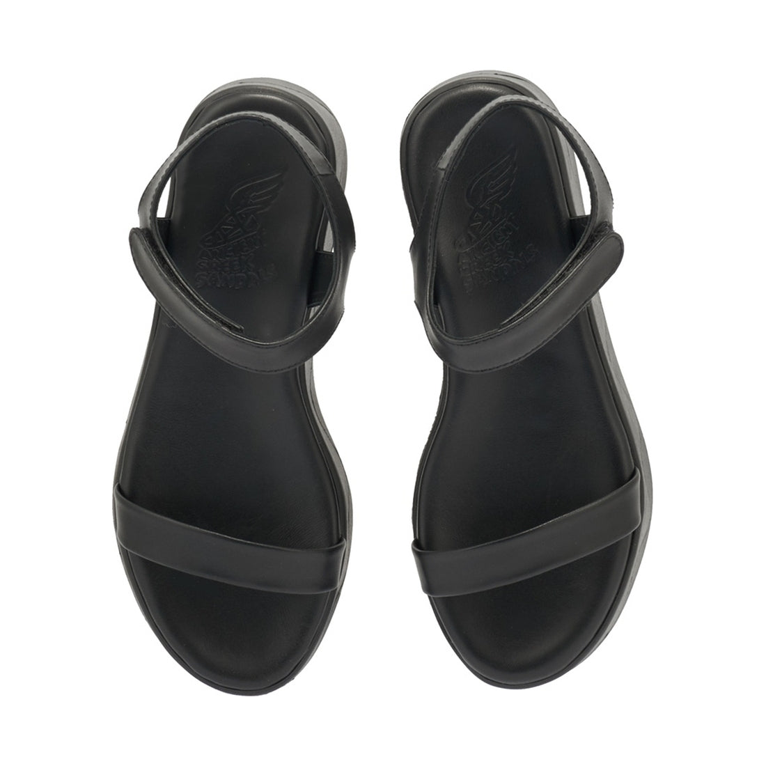 Ancient Greek Sandals womens all black salamina nappa sandals | Vilbury London