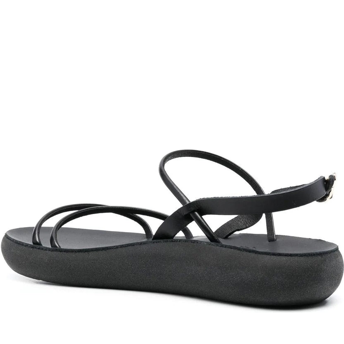 Ancient Greek Sandals womens black polis synthetic leather sandals | Vilbury London