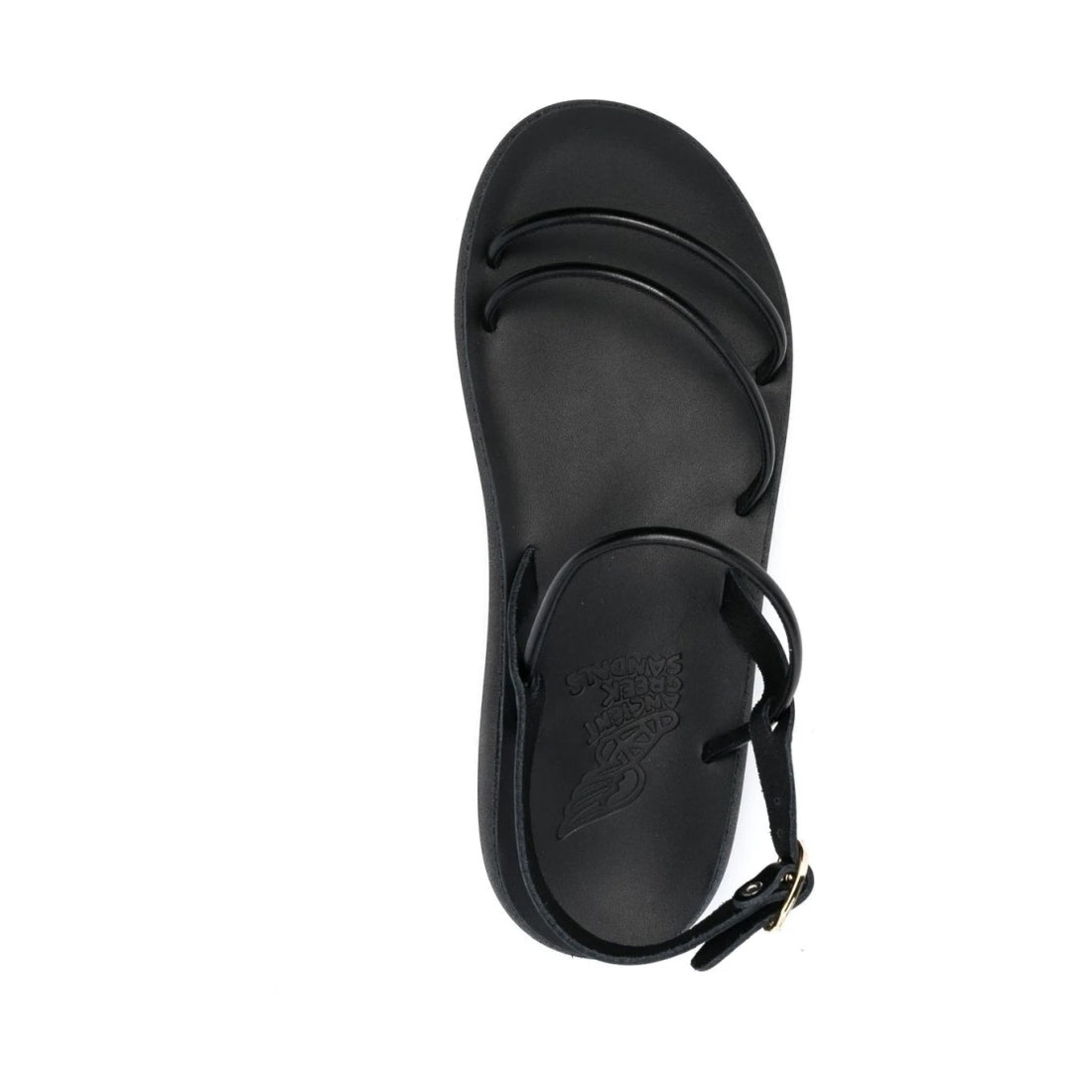 Ancient Greek Sandals womens black polis synthetic leather sandals | Vilbury London