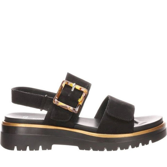 Ara womens black malaga sandals | Vilbury London