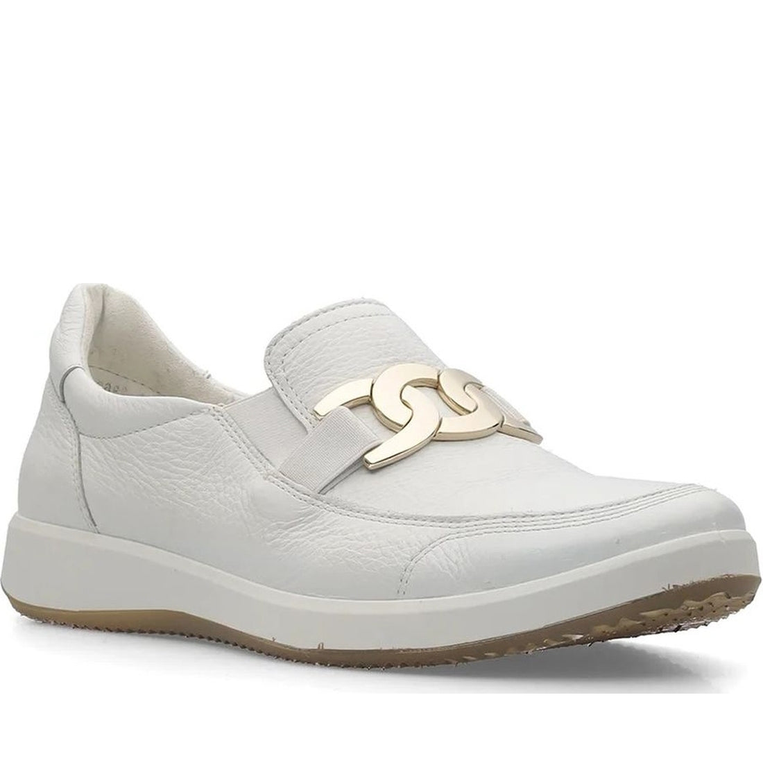 Ara womens white roma loafers | Vilbury London