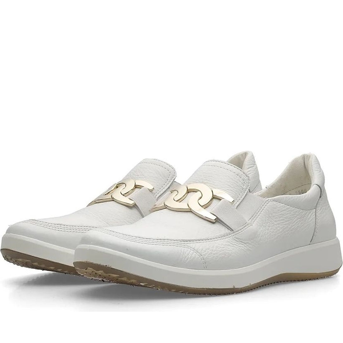 Ara womens white roma loafers | Vilbury London