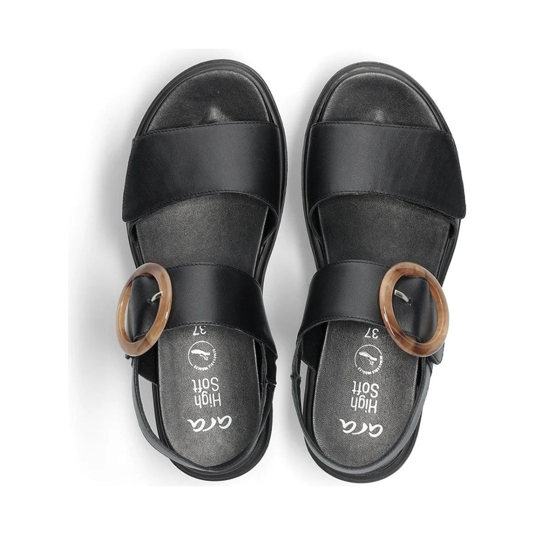 Ara womens black bilbao sandals | Vilbury London