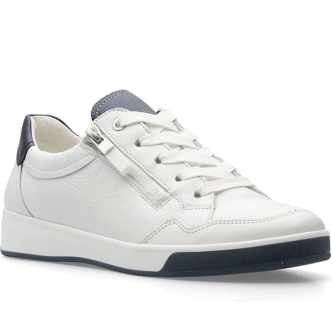 Ara womens white rom leisure trainers | Vilbury London