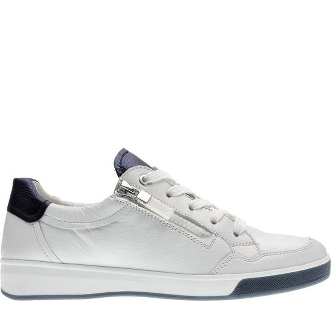 Ara womens white rom leisure trainers | Vilbury London