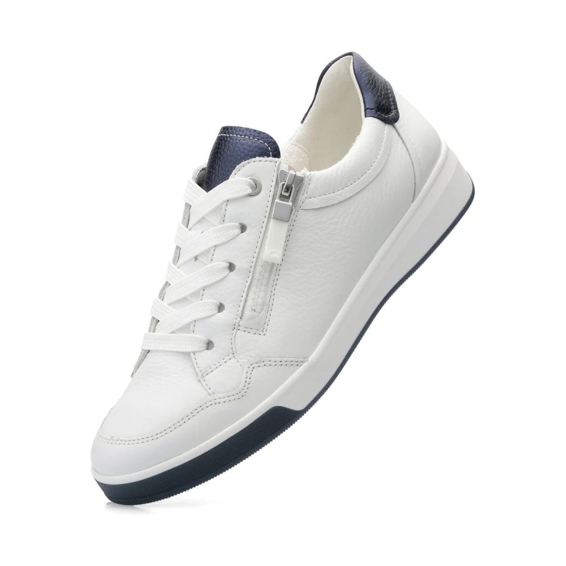 Ara womens white rom leisure trainers | Vilbury London