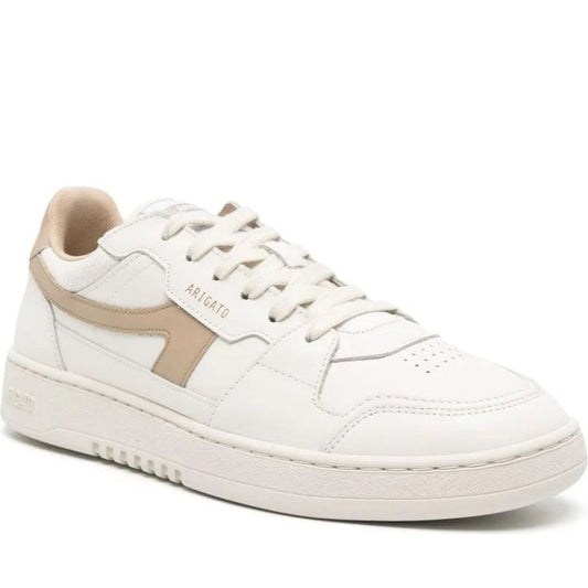 AXEL ARIGATO mens white, beige dice stripe sneaker | Vilbury London