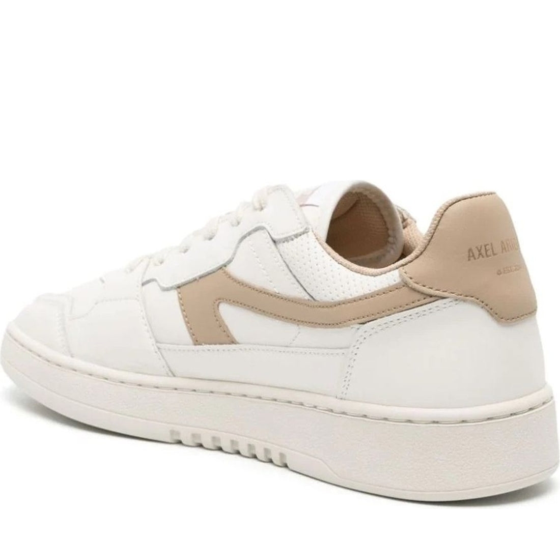 AXEL ARIGATO mens white, beige dice stripe sneaker | Vilbury London