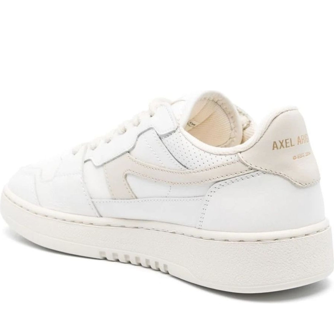 AXEL ARIGATO womens white, beige dice stripe sneaker | Vilbury London