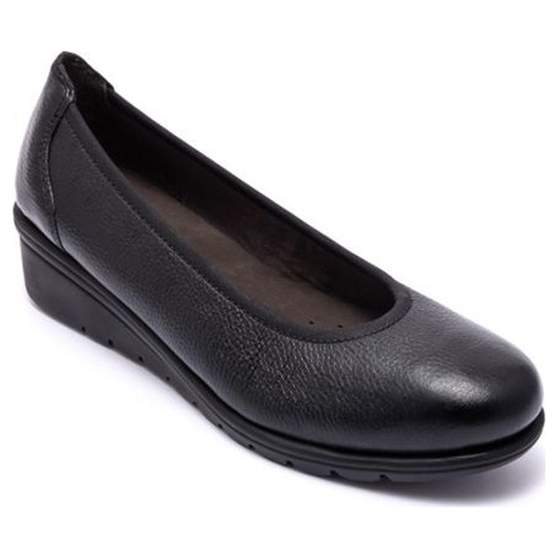 Caprice womens black nappa casual closed ballerinas | Vilbury London