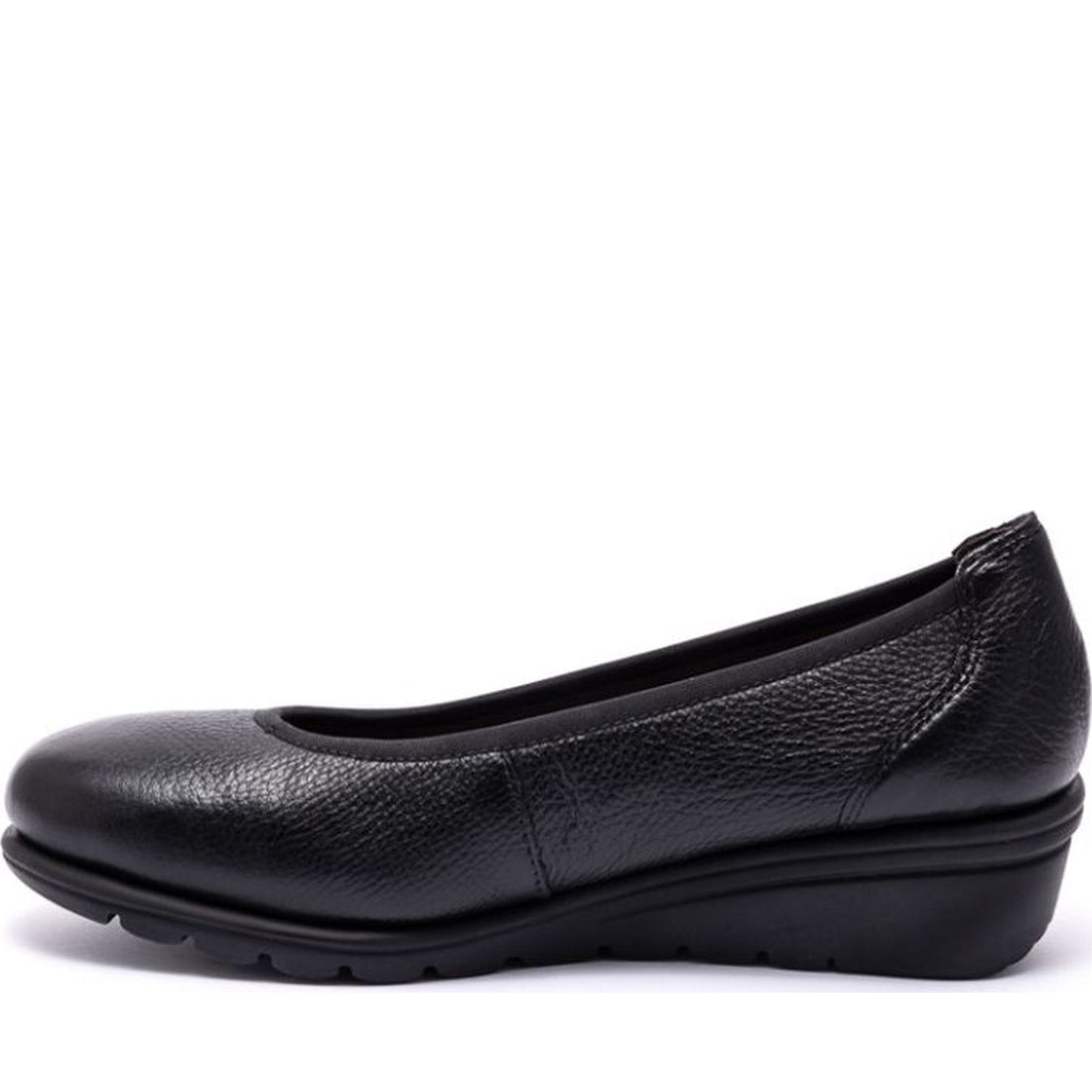 Caprice womens black nappa casual closed ballerinas | Vilbury London