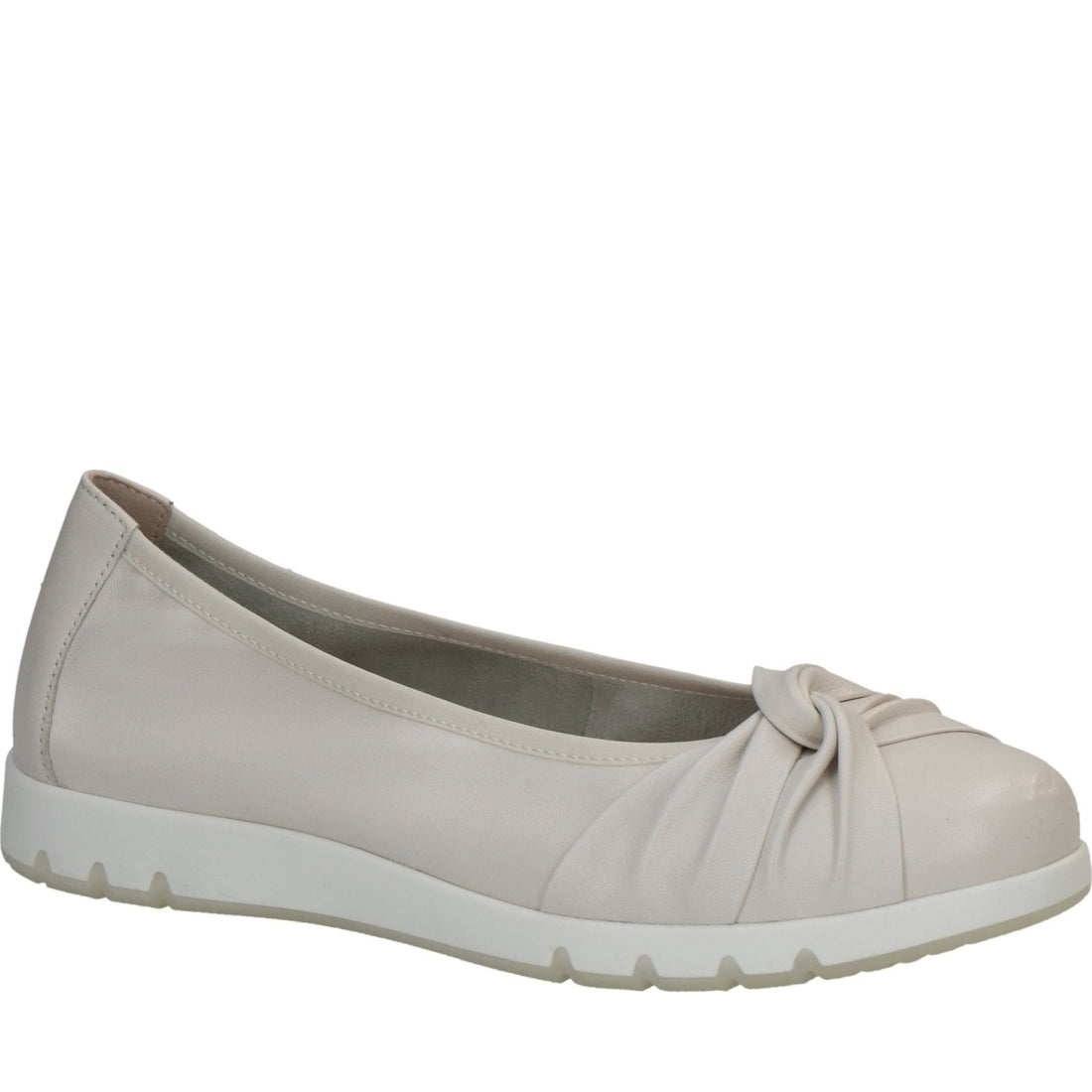 Caprice womens offwhite soft casual closed ballerinas | Vilbury London