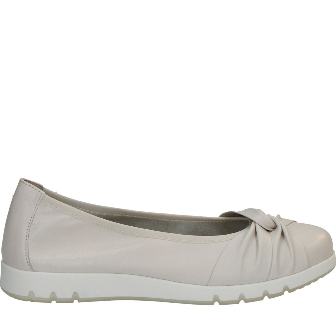 Caprice womens offwhite soft casual closed ballerinas | Vilbury London