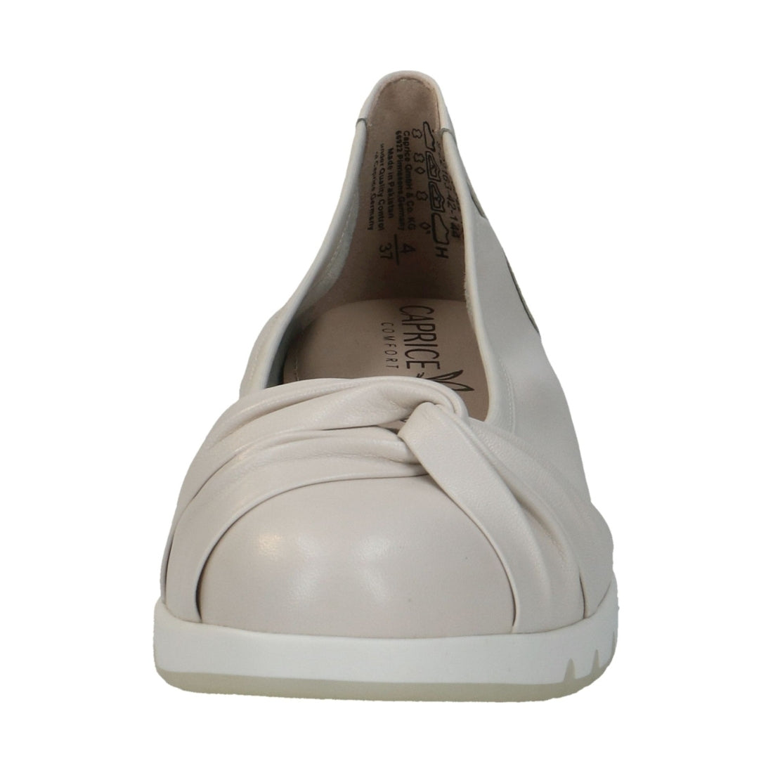 Caprice womens offwhite soft casual closed ballerinas | Vilbury London