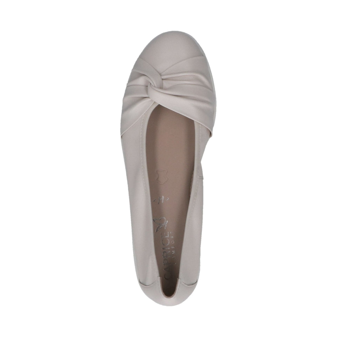 Caprice womens offwhite soft casual closed ballerinas | Vilbury London