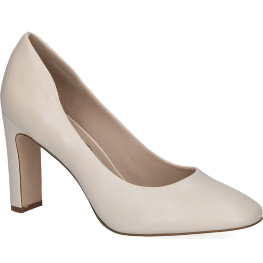 Caprice womens cream perlato elegant closed pumps | Vilbury London