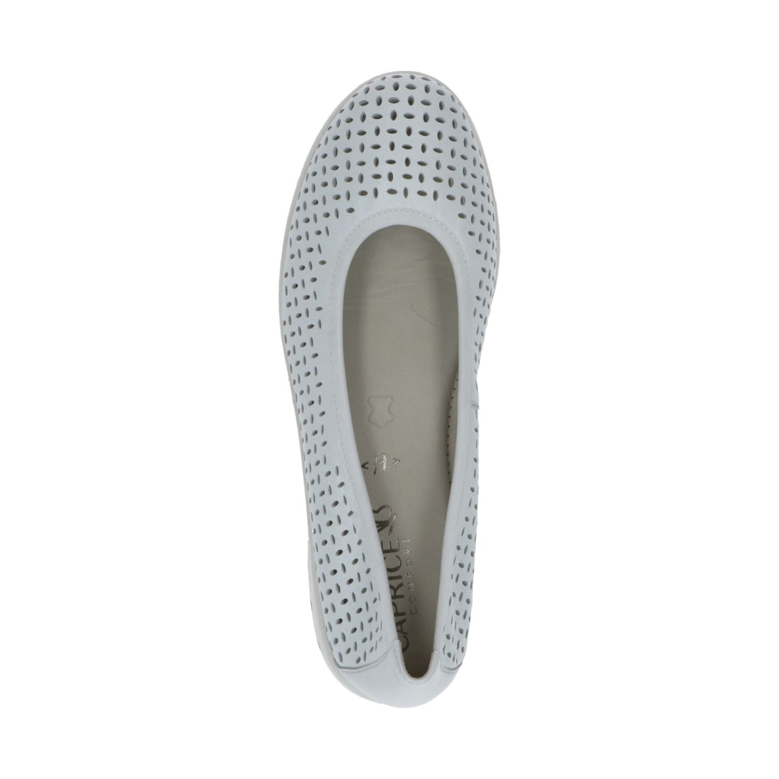 Caprice womens white softnap casual closed ballerinas | Vilbury London