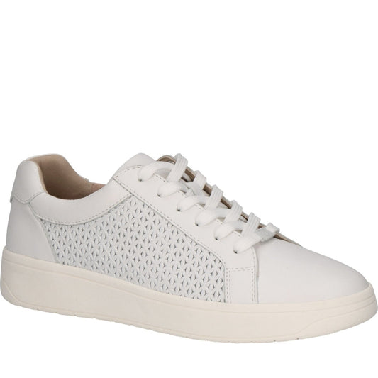 Caprice womens white nappa leisure trainers | Vilbury London