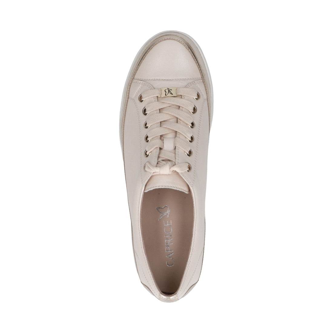 Caprice womens cream comb leisure trainers | Vilbury London