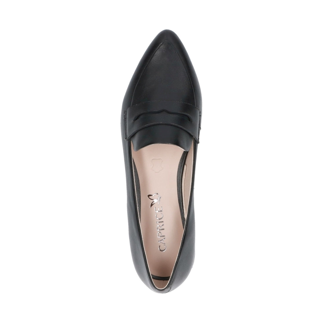 Caprice womens black nappa casual closed loafers | Vilbury London