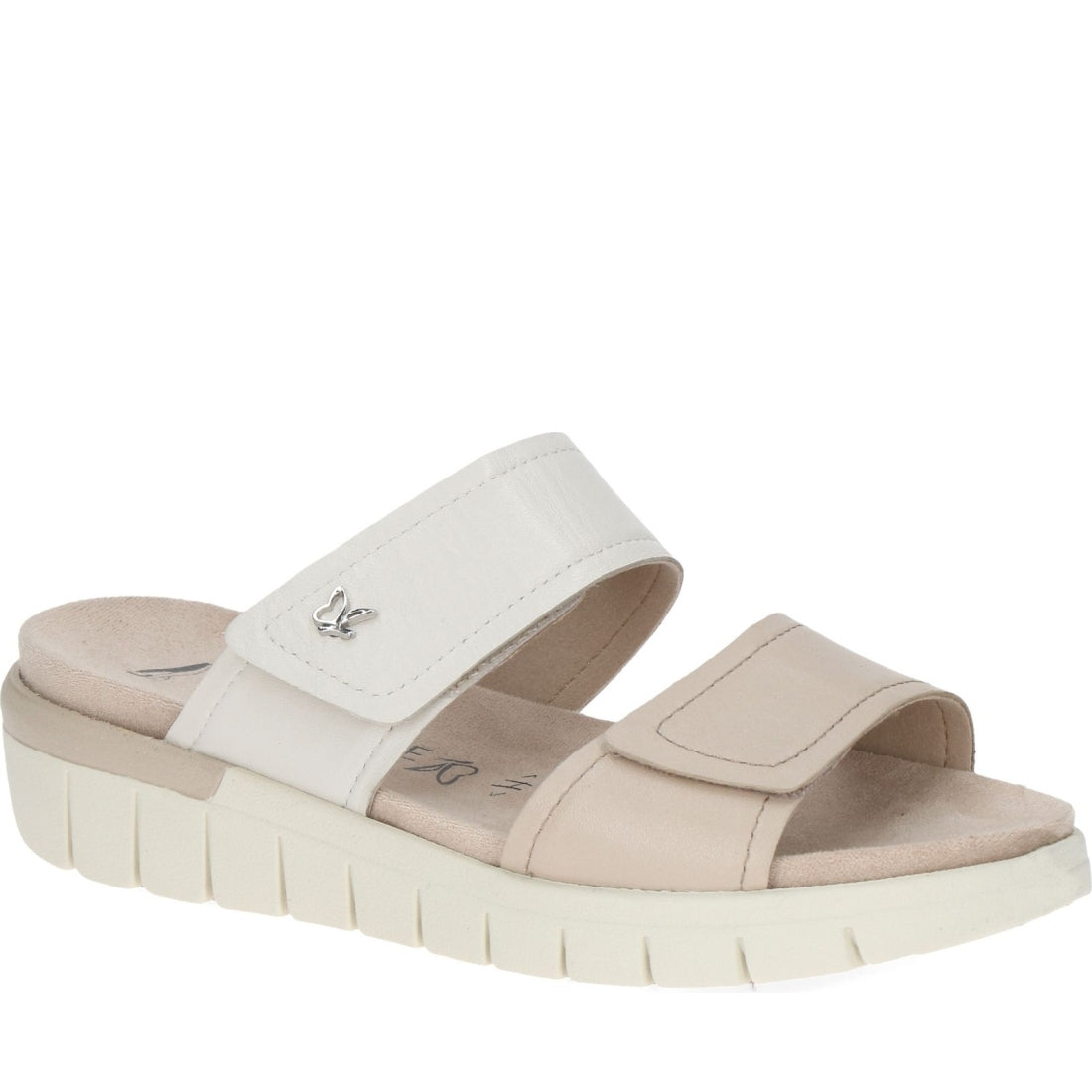 Caprice womens beige comb casual open sandals | Vilbury London