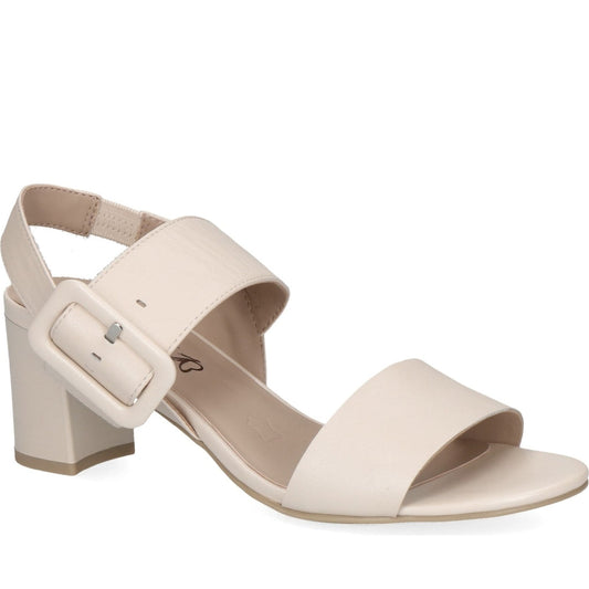 Caprice womens cream perlato casual open sandals | Vilbury London