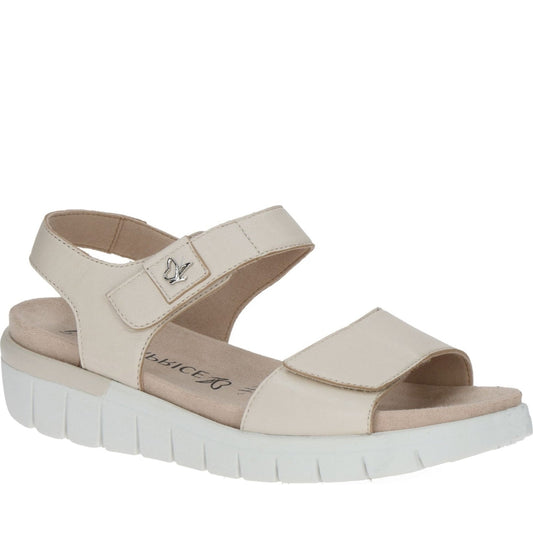 Caprice womens cream perlato casual open sandals | Vilbury London