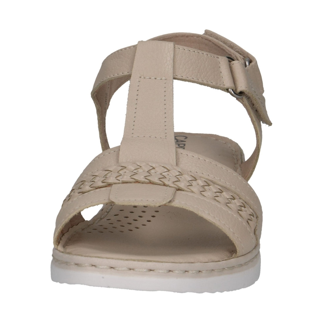 Caprice womens eggshell nappa casual open sandals | Vilbury London