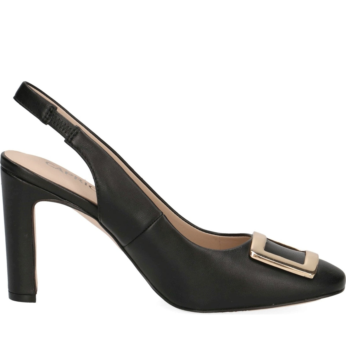black nappa elegant part-open pumps