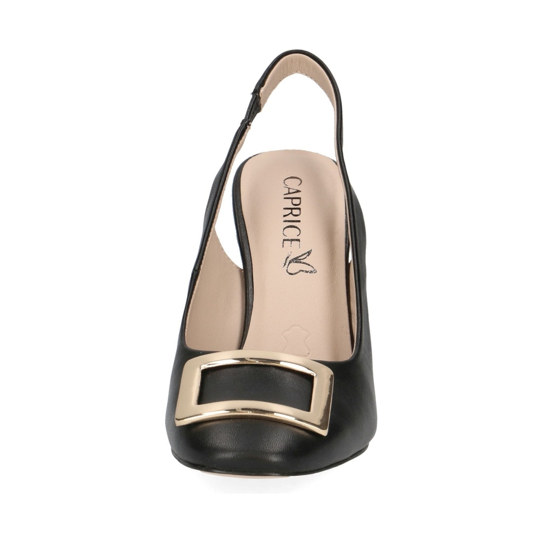 black nappa elegant part-open pumps