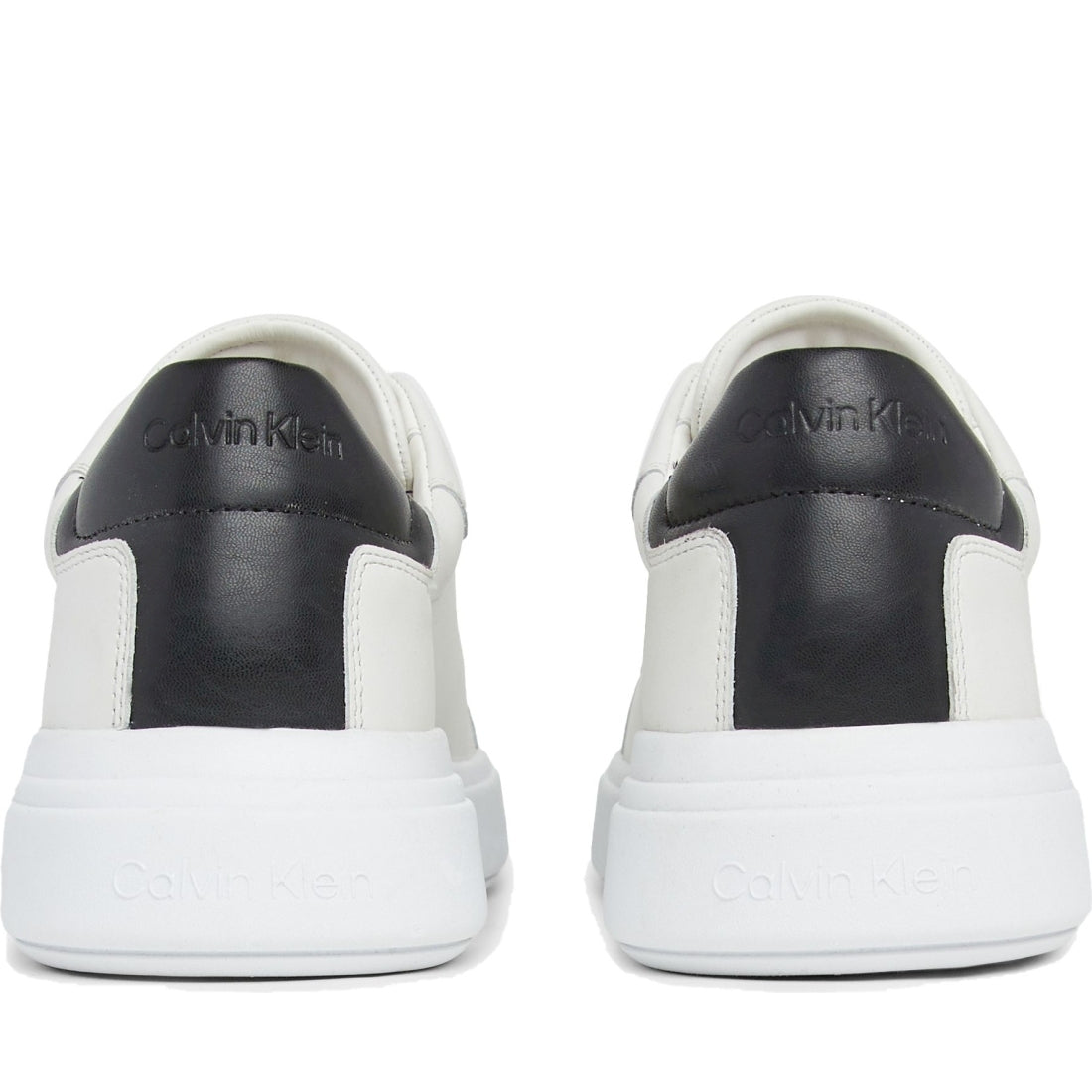 Calvin Klein mens white, black low top lace up leisure | Vilbury London