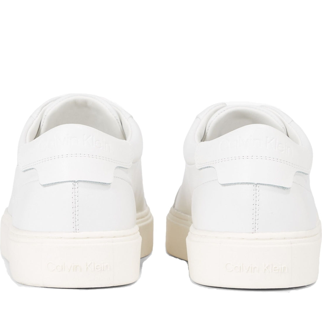 Calvin Klein mens triple white low top lace up leisure | Vilbury London