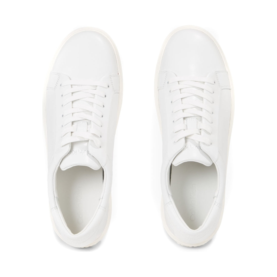 Calvin Klein mens triple white low top lace up leisure | Vilbury London