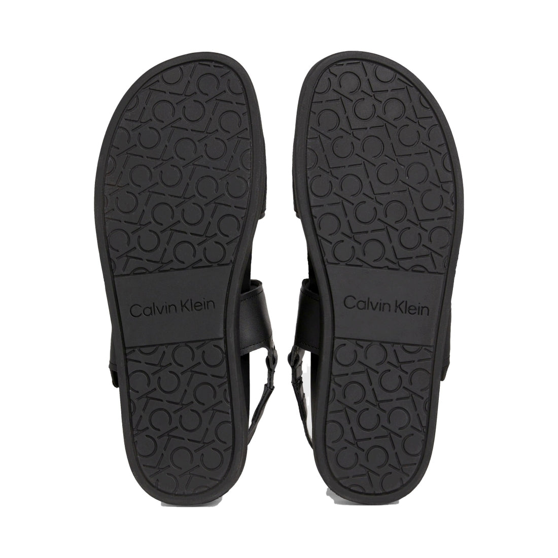 Calvin Klein mens black mono jacquard back strap sandal | Vilbury London