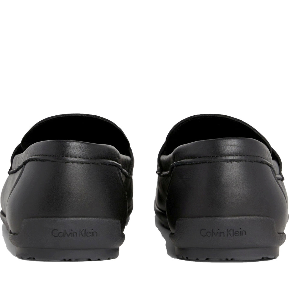 Calvin Klein mens black driving metal bar mocasins | Vilbury London