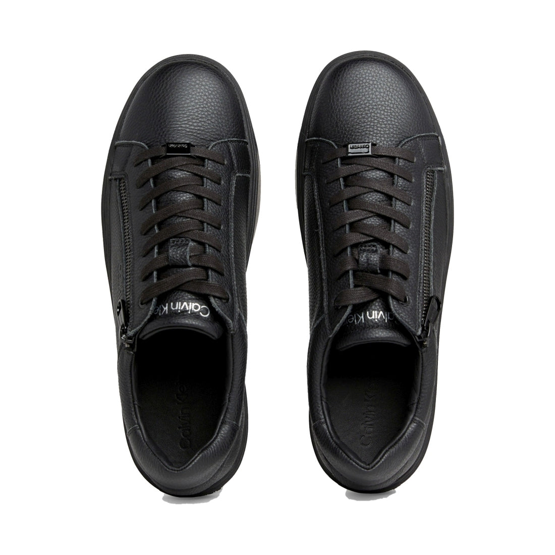 Calvin Klein mens triple black low top lace up leisure | Vilbury London